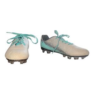 DSG Dick's Kids Viper Soccer Cleats Gray Teal Unisex 2.5M EUC